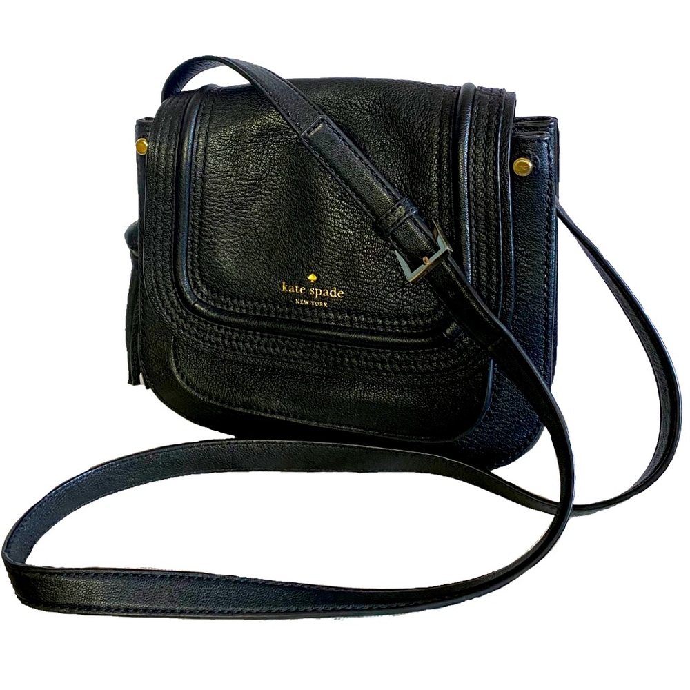 Kate Spade black leather crossbody bag